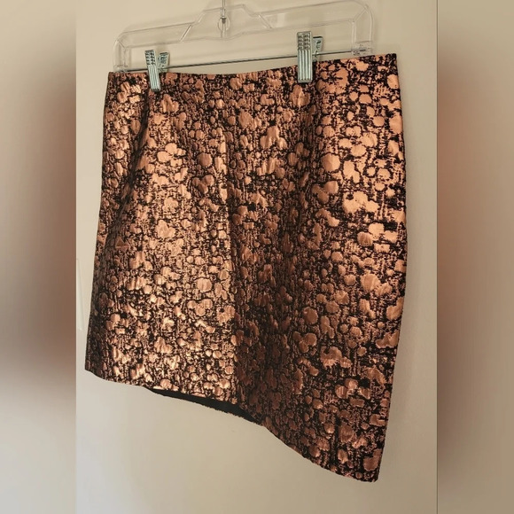 RW & Co. All  Over Copper Shimmer High Waist Mini Skirt - Picture 4 of 8